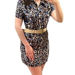 80's Vintage Sz 8 Retro Floral Button Down Mini Dress Summer Christine Parker